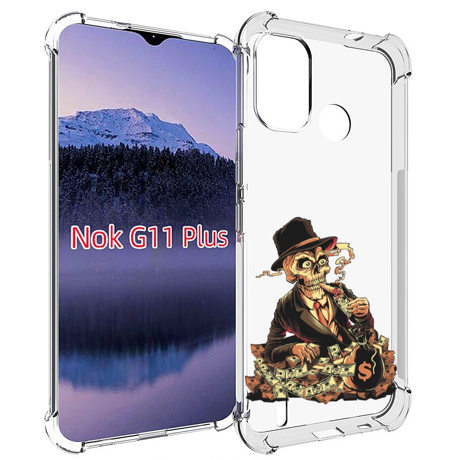 

Чехол MyPads нарисованный череп с сигаретой для Nokia G11 Plus, Прозрачный, Tocco