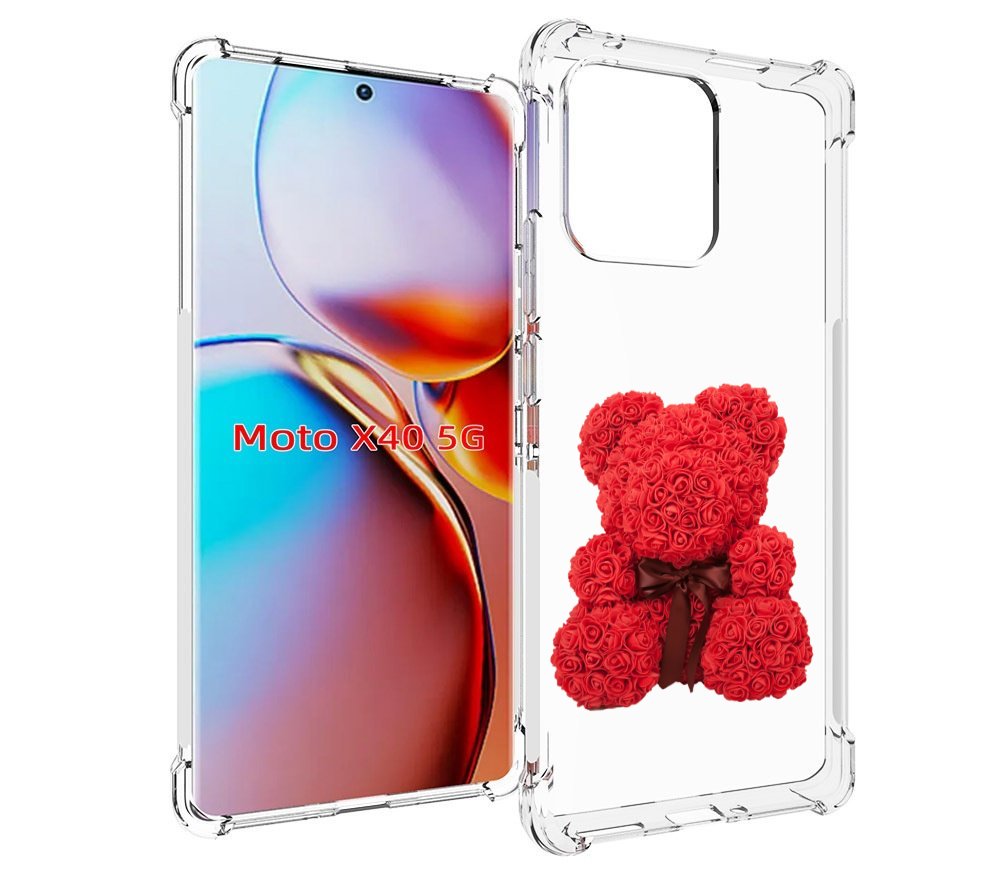 

Чехол MyPads мишка-из-розочек для Motorola Moto X40, Прозрачный, Tocco