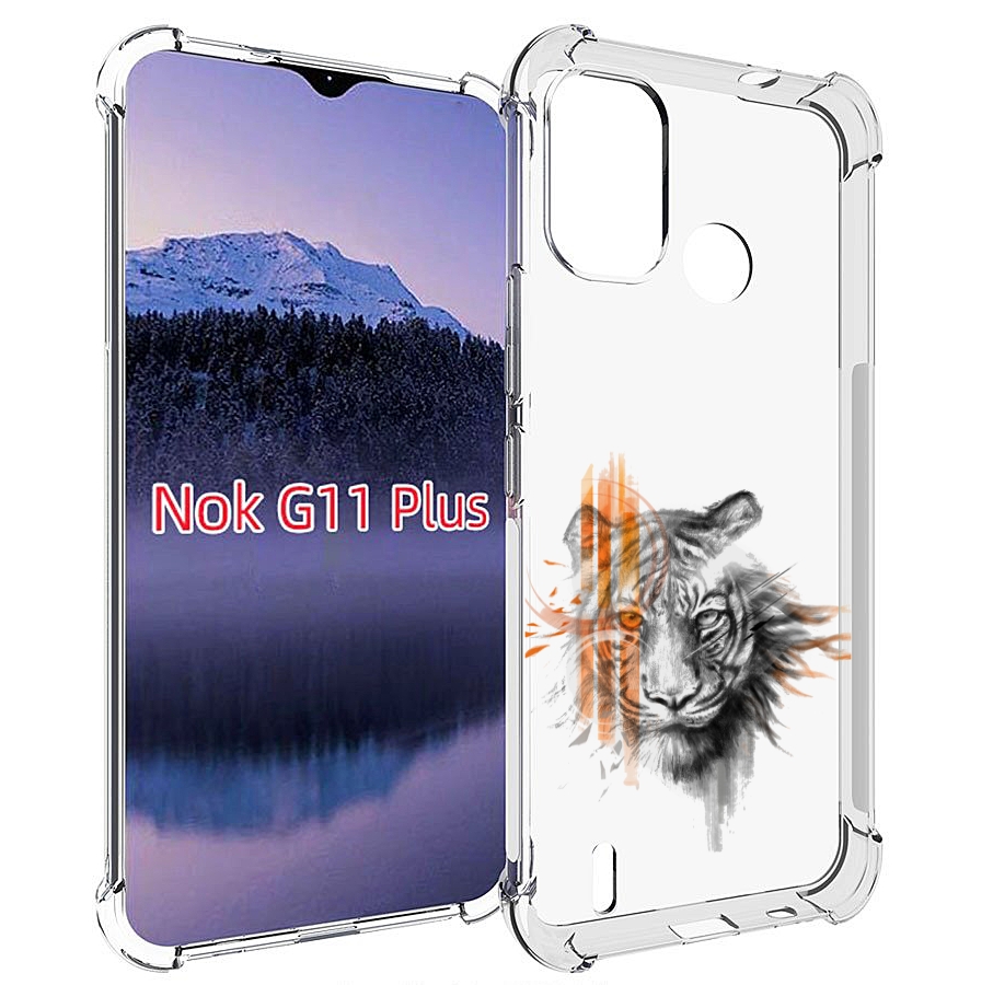 

Чехол MyPads огненный тигр для Nokia G11 Plus, Прозрачный, Tocco