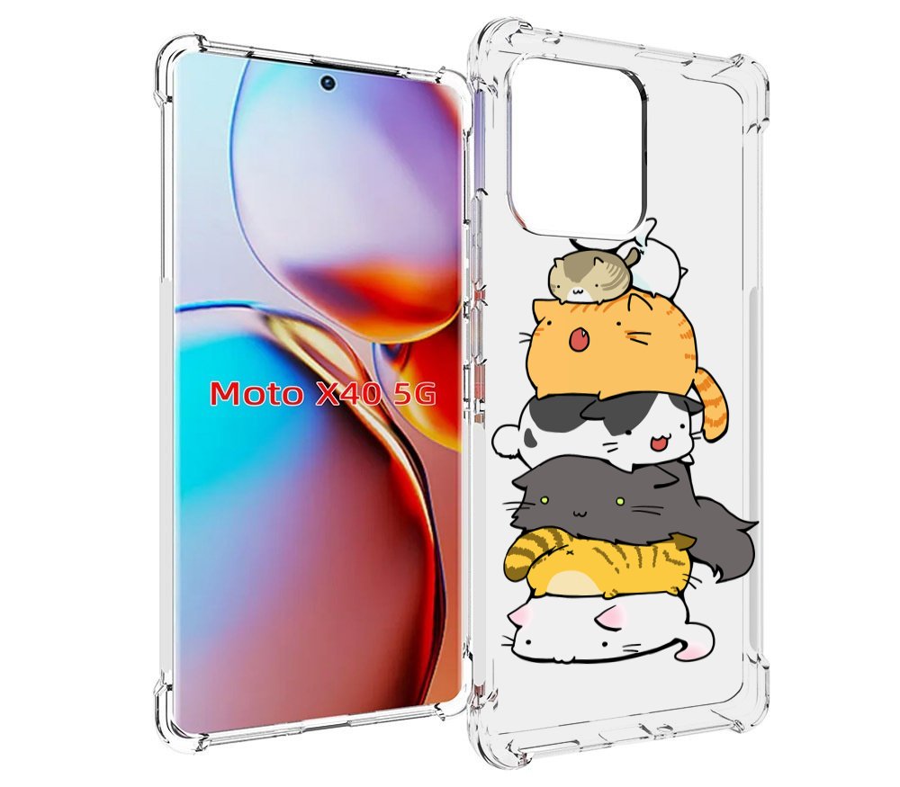 

Чехол MyPads много-маленьких-котиков для Motorola Moto X40, Прозрачный, Tocco