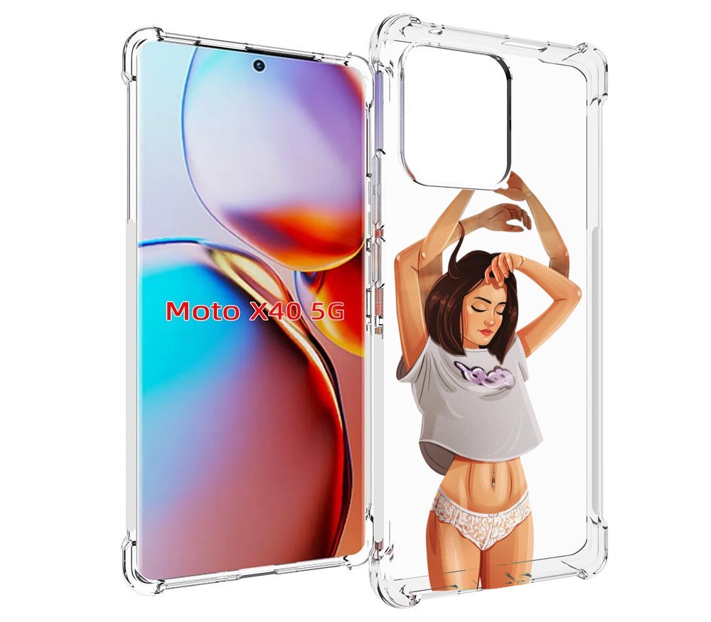 

Чехол MyPads много-рук женский для Motorola Moto X40, Прозрачный, Tocco