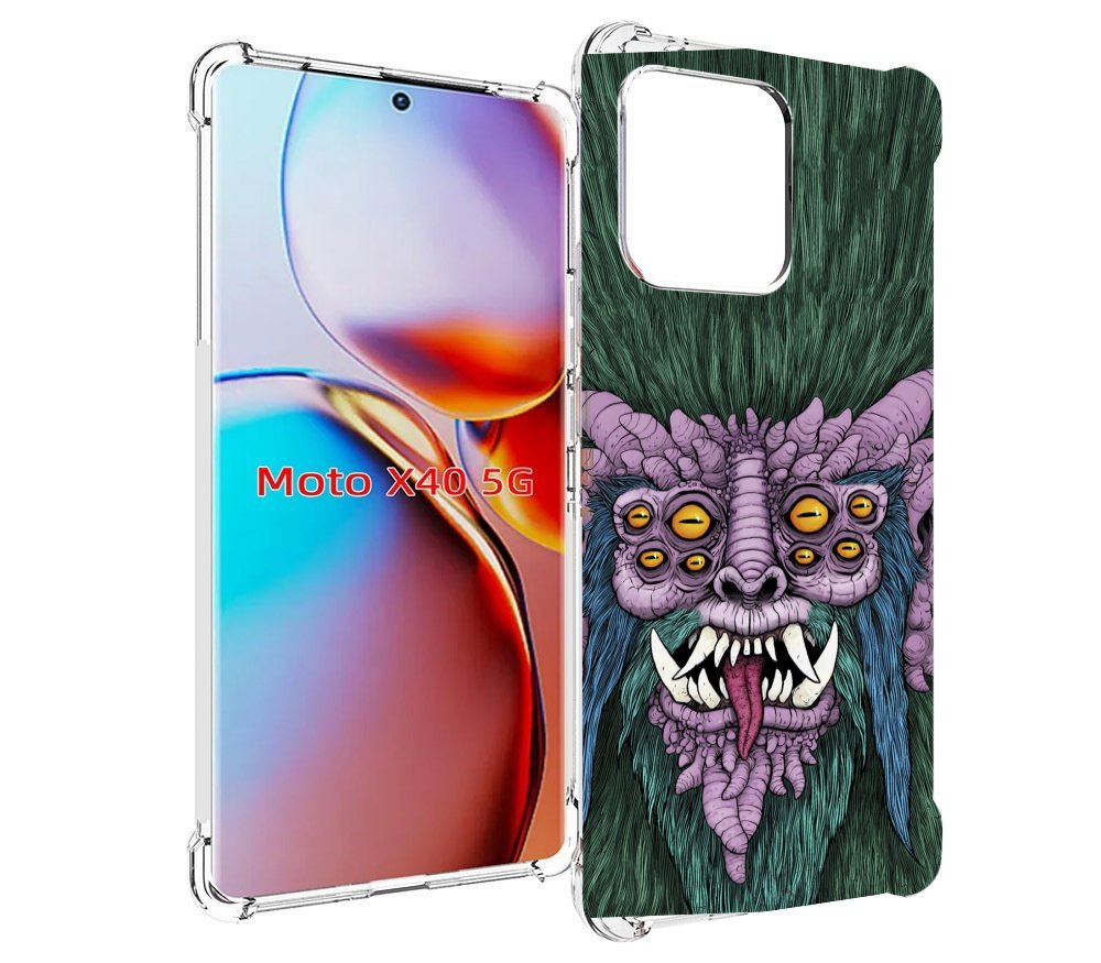 

Чехол MyPads многоглазый черт для Motorola Moto X40, Прозрачный, Tocco