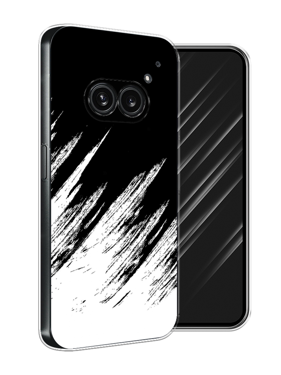 

Чехол Awog на Nothing Phone 2a "Черно белые брызги", Черный;белый;бежевый, 3300350-1