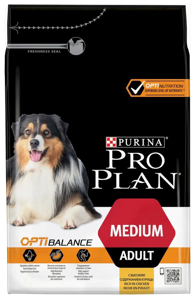 

PRO PLAN PRO PLAN ADULT DOG OPTIBALANCE MEDIUM для взрослых собак средних пород с курицей, 7613035114814