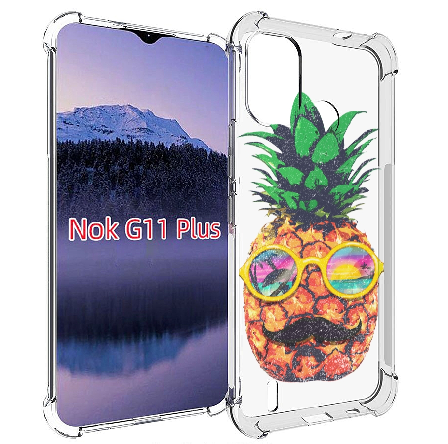 

Чехол MyPads прикольный ананас с лицом для Nokia G11 Plus, Прозрачный, Tocco