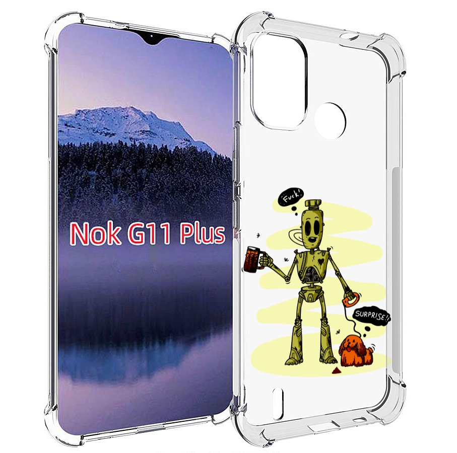 

Чехол MyPads прикольный робот для Nokia G11 Plus, Прозрачный, Tocco