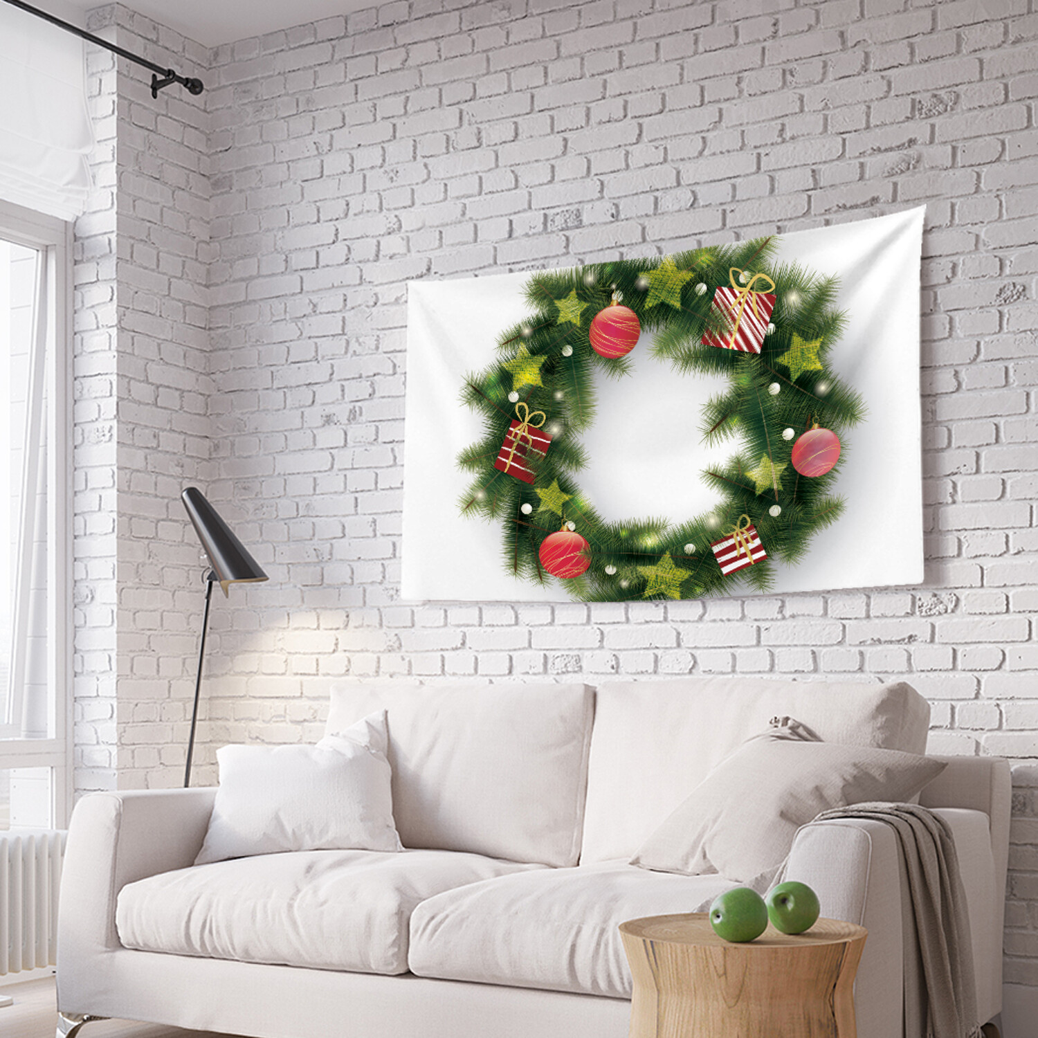 

Горизонтальное фотопанно на стену JoyArty "Новогодний венок" из ткани 100х150 см, Новогодний венок