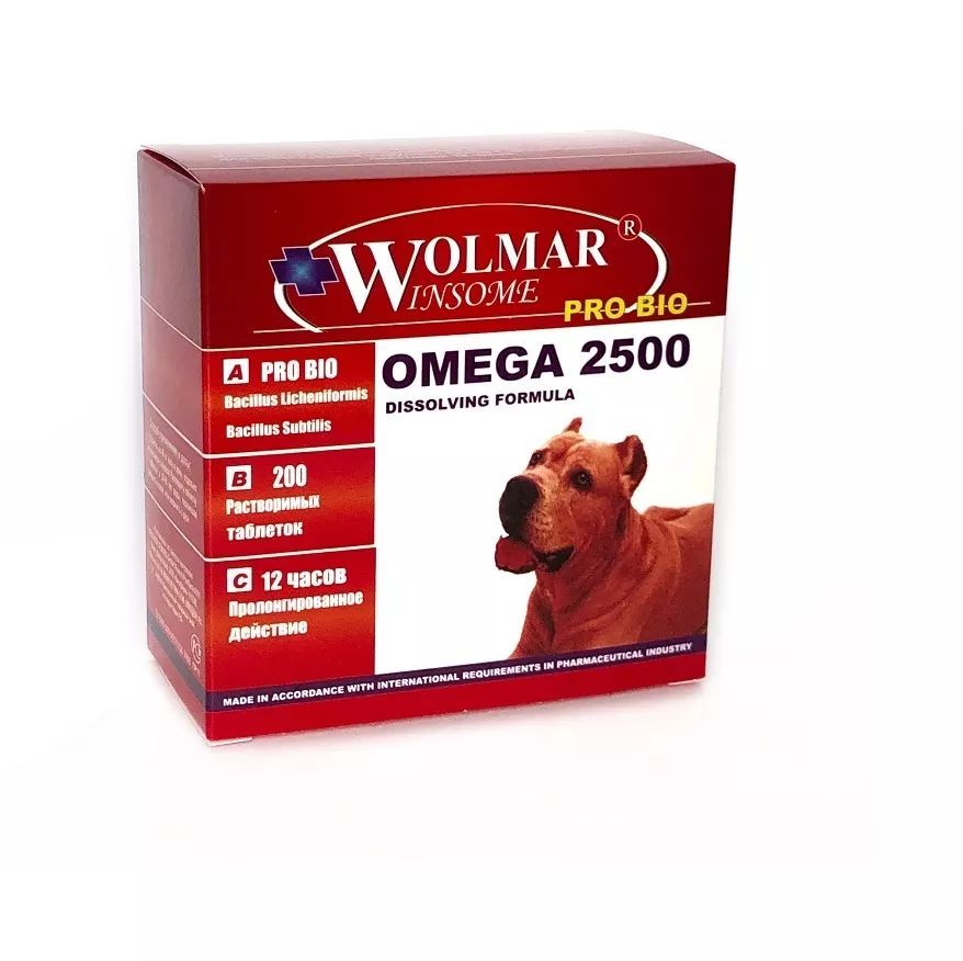 Комплекс для собак Wolmar Winsome Pro Bio Omega 2500 для всех возрастов, 200 табл