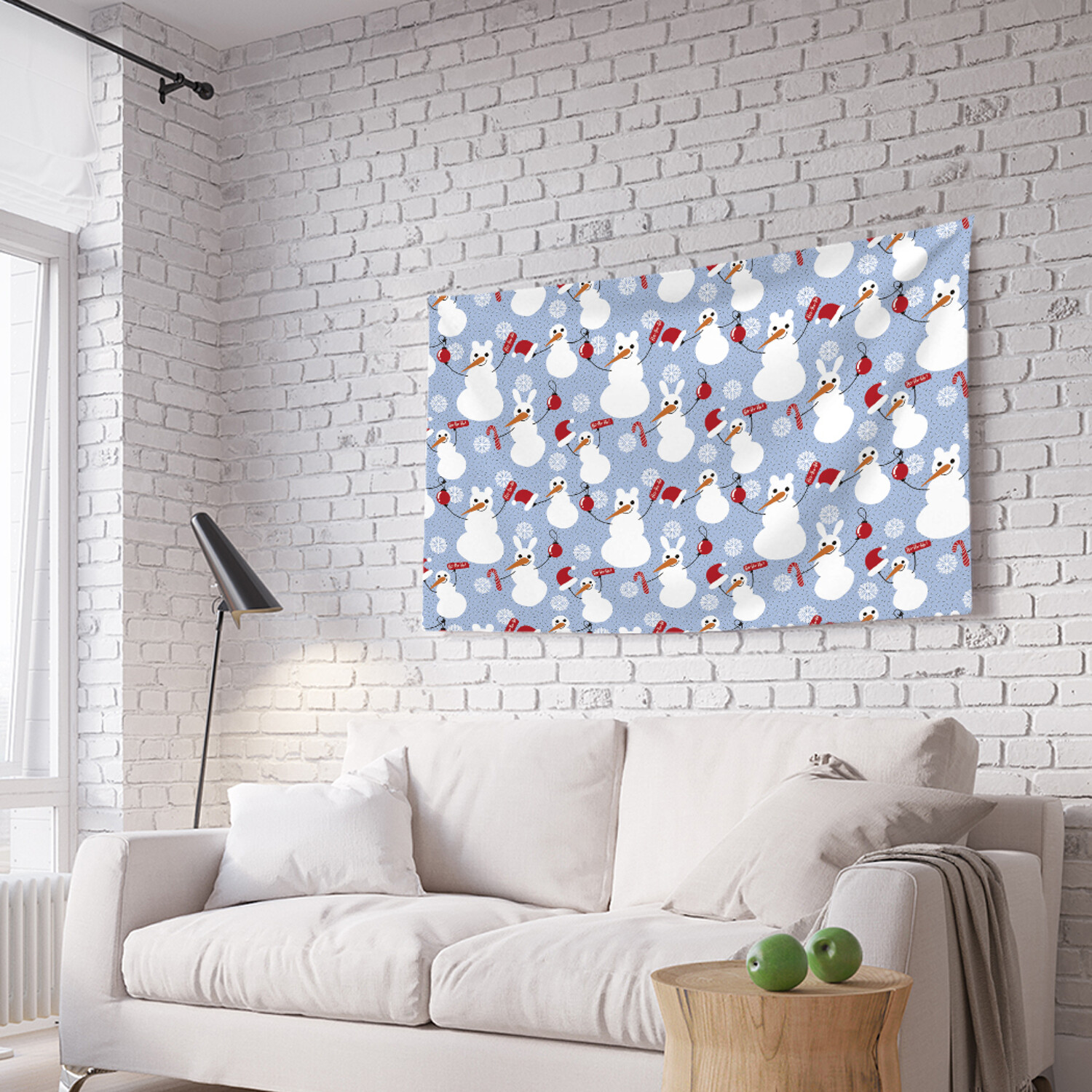 

Горизонтальное фотопанно на стену JoyArty "Счастливый снеговик" из ткани 100х150 см, Счастливый снеговик