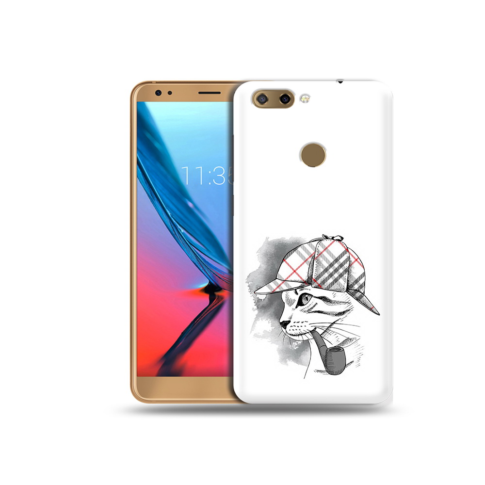 Чехол MyPads Tocco для ZTE Blade V9 кошка с трубкой (PT106427.464.405)