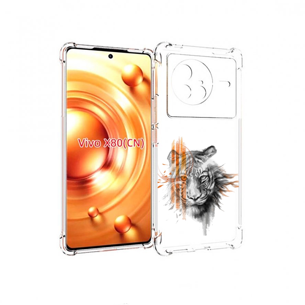 

Чехол Mypads Огненный Тигр Для Vivo X80, Прозрачный, Tocco
