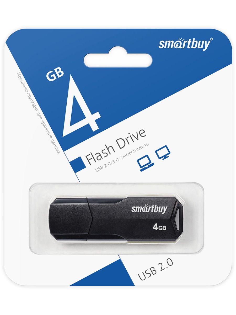 

Флэш диск SmartBuy 4GB CLUE Black (SB4GBCLU-K)