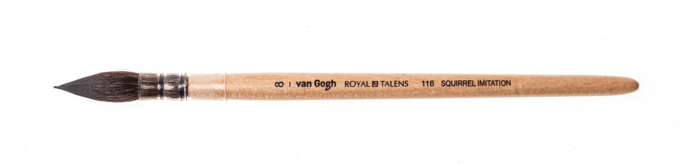 фото Кисть имитация белки №8 круглая van gogh "116" пленочная обойма, короткая ручка royal talens