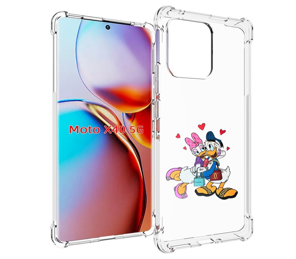 

Чехол MyPads модные-влюбленные-утки для Motorola Moto X40, Прозрачный, Tocco