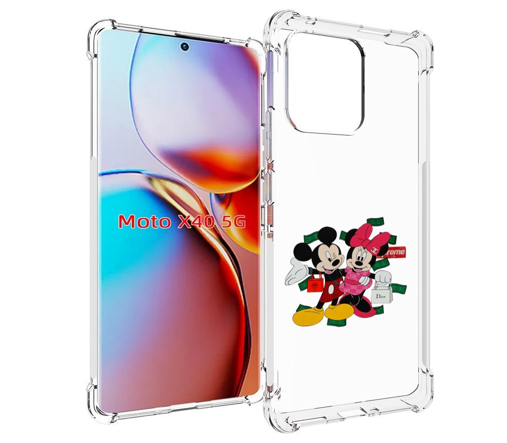 

Чехол MyPads модные-микки-маус детский для Motorola Moto X40, Прозрачный, Tocco