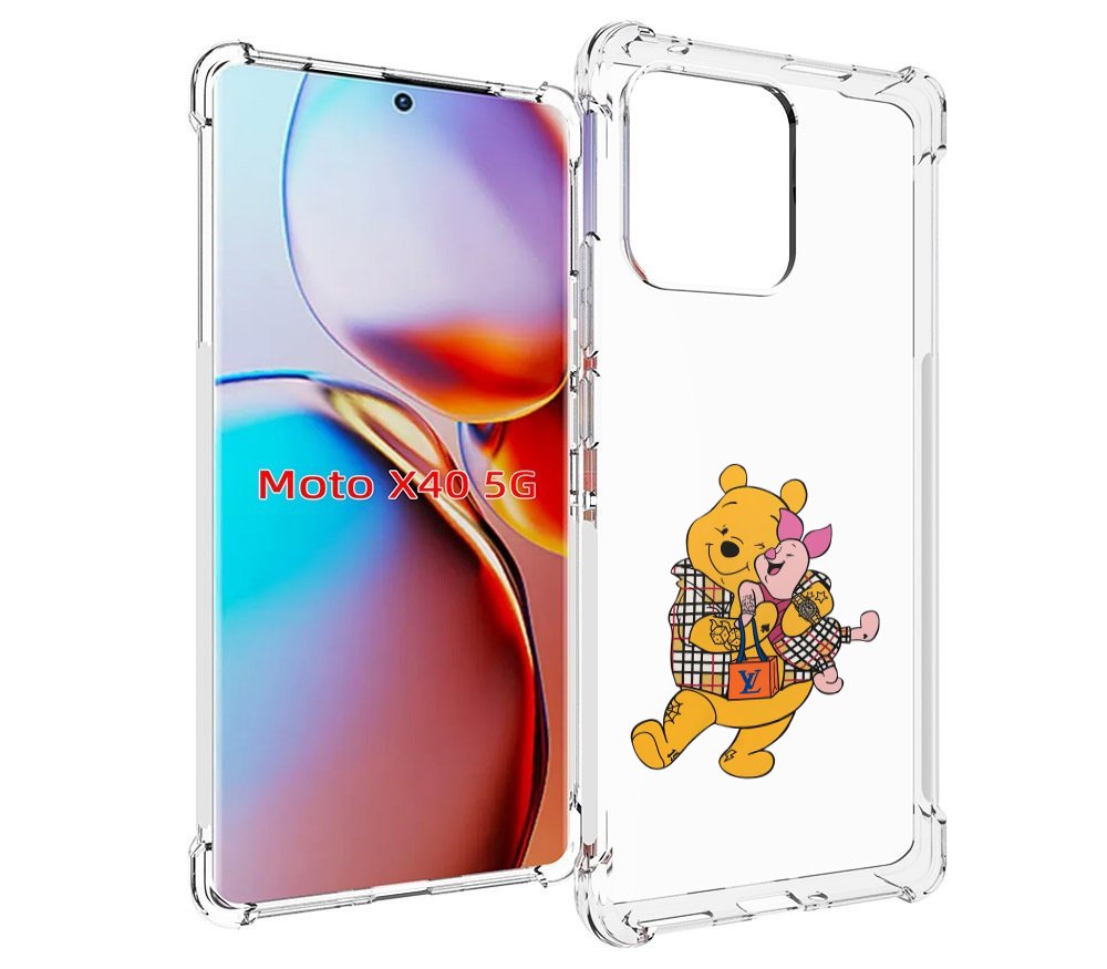 Чехол MyPads модный-медведь-из-винни-пуха для Motorola Moto X40