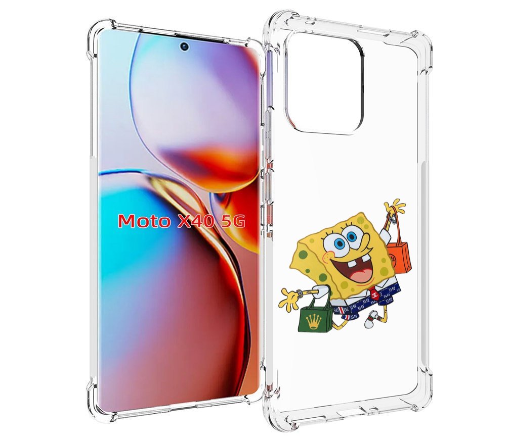 

Чехол MyPads модный-спанч-боб для Motorola Moto X40, Прозрачный, Tocco