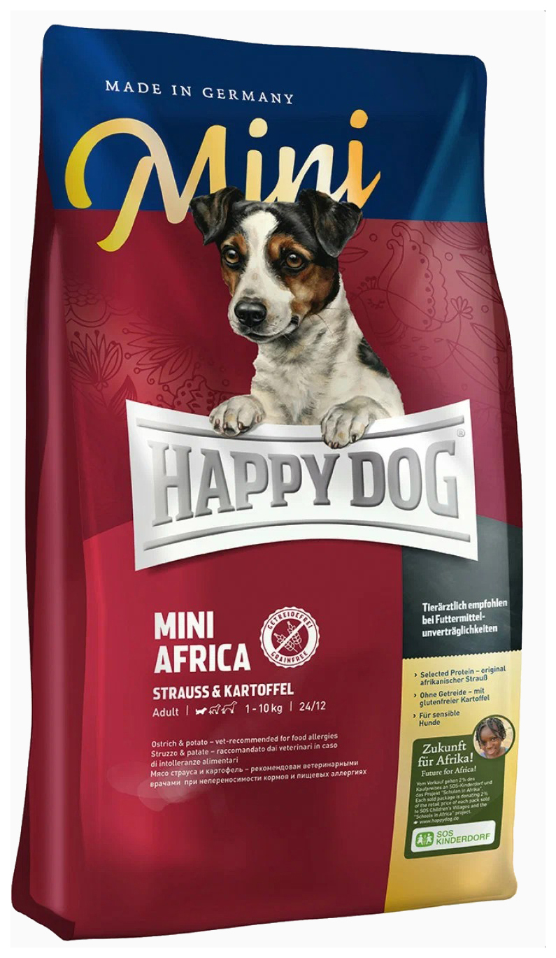 

HAPPY DOG HAPPY DOG SUPREME MINI AFRICA для взрослых собак маленьких пород при аллергии со