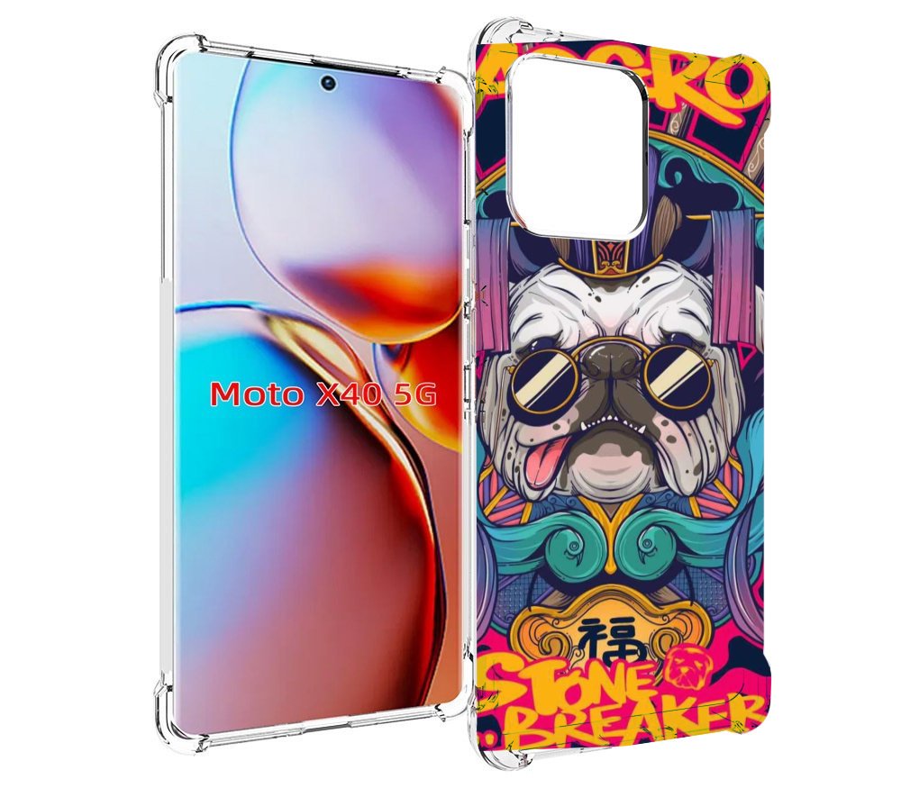 

Чехол MyPads мопс агро яркая для Motorola Moto X40, Прозрачный, Tocco