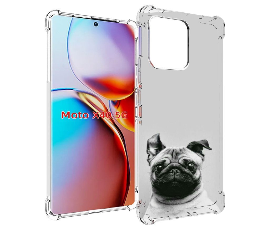 

Чехол MyPads мопс для Motorola Moto X40, Прозрачный, Tocco