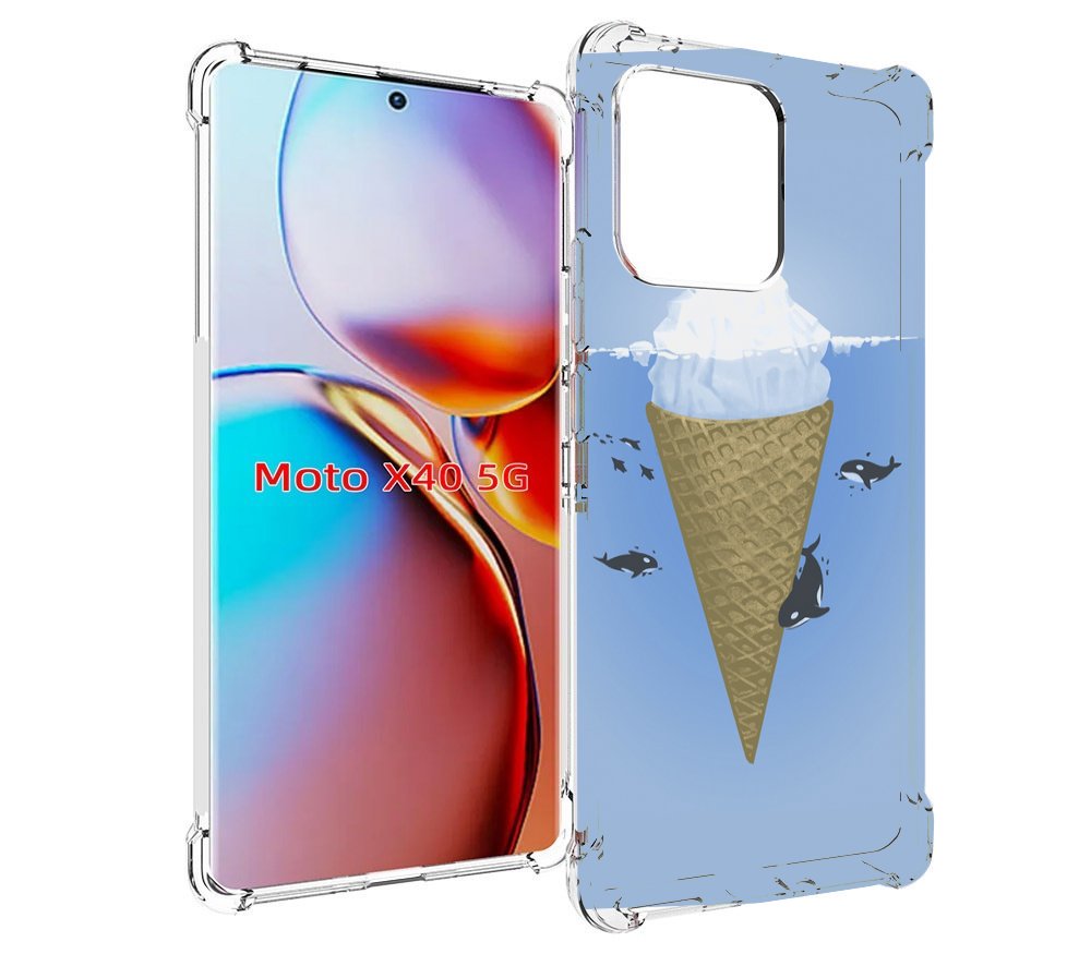 

Чехол MyPads мороженное-у-косаток для Motorola Moto X40, Прозрачный, Tocco