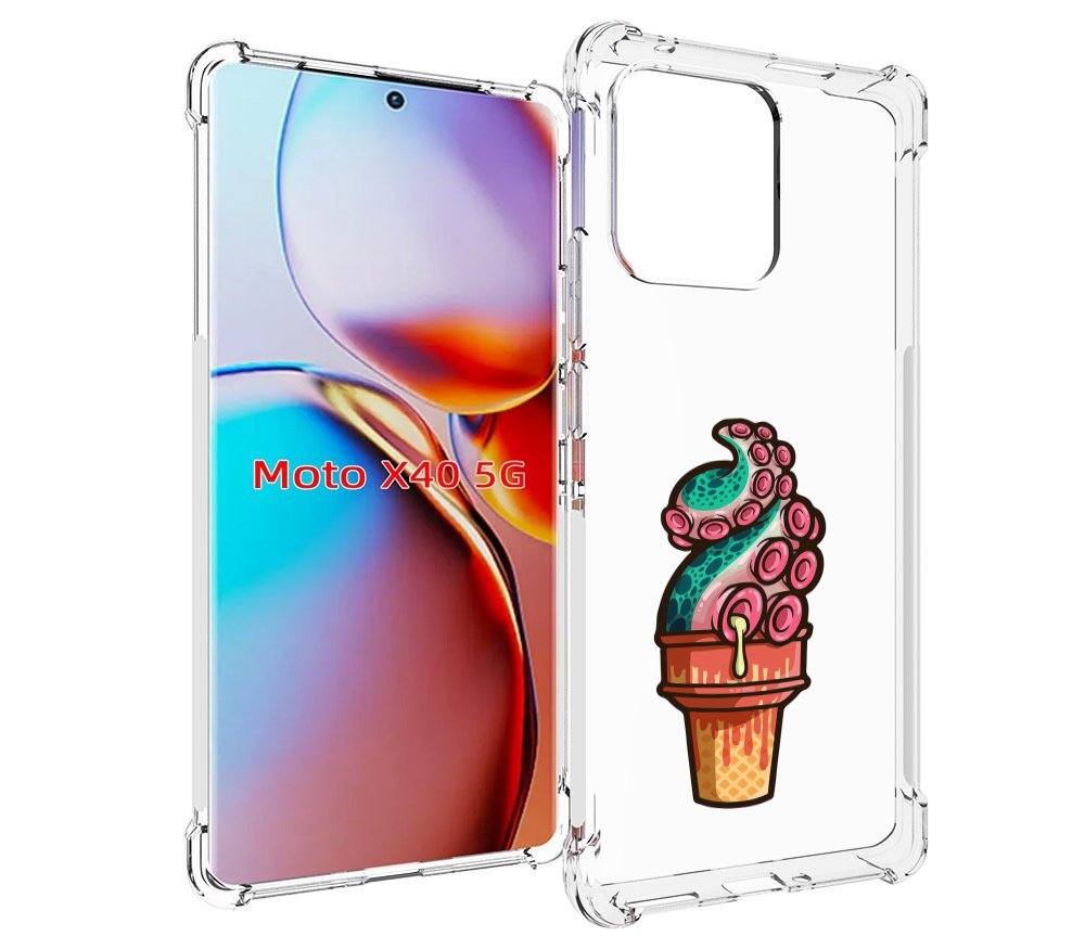 

Чехол MyPads мороженное для Motorola Moto X40, Прозрачный, Tocco