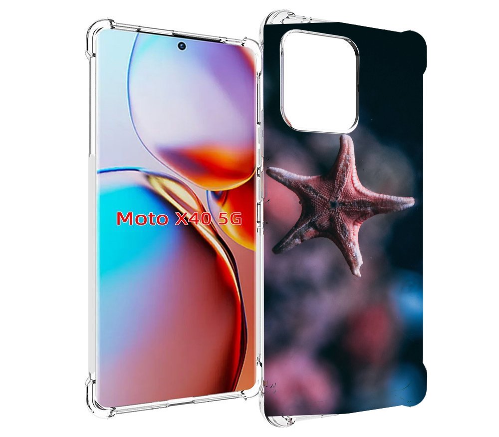 

Чехол MyPads морская-звезда---starfish для Motorola Moto X40, Прозрачный, Tocco
