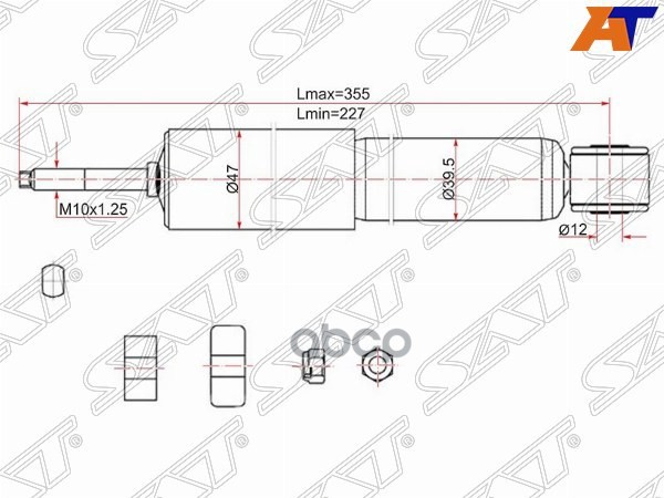 

Амортизатор Передний Toyota Lite/Townace Noah 86-96 Lh=Rh SAT ST4850029606