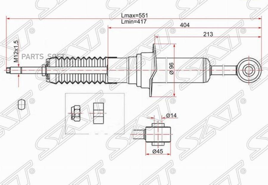 

Стойка Передняя Toyota Land Cruiser Prado 120/4Runner/Surf/Hilux 04-09 Lh=Rh