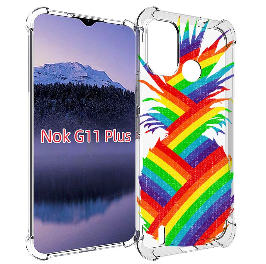 

Чехол MyPads радужный ананас для Nokia G11 Plus, Прозрачный, Tocco