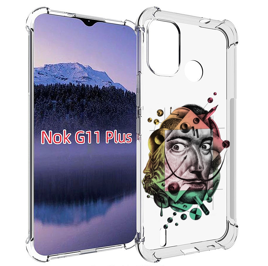 

Чехол MyPads разноцветное лицо абстракция для Nokia G11 Plus, Прозрачный, Tocco