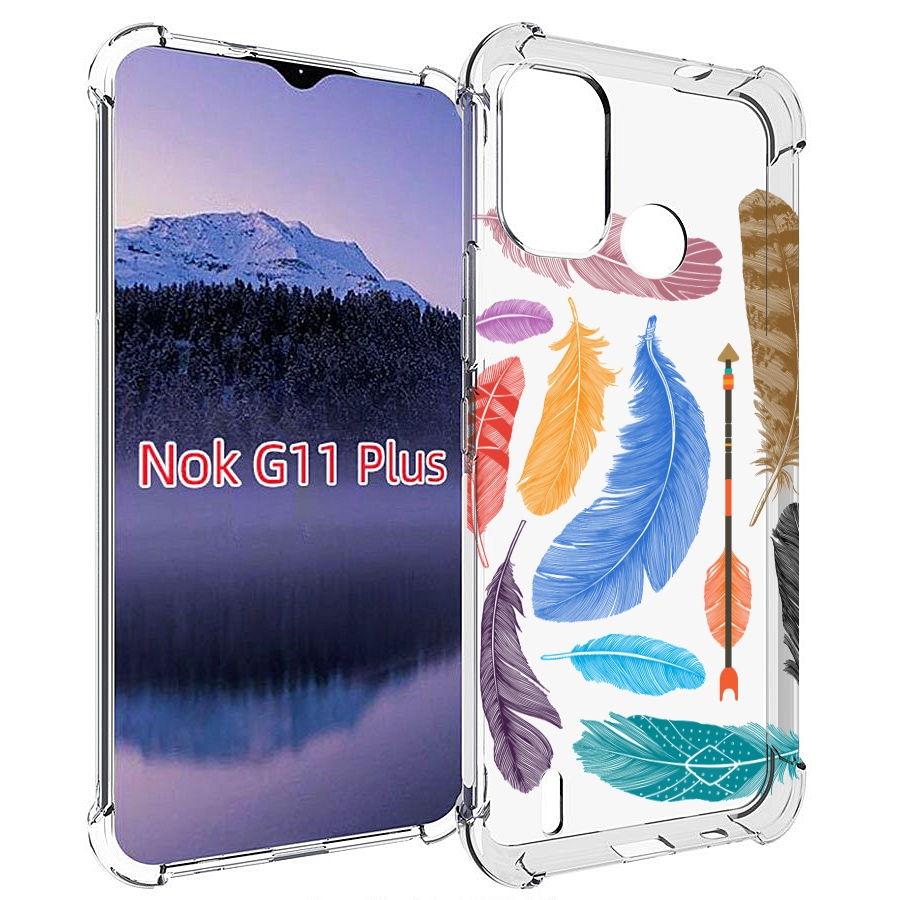 

Чехол MyPads разноцветные перья для Nokia G11 Plus, Прозрачный, Tocco