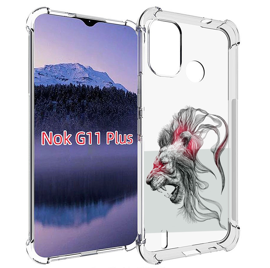 

Чехол MyPads разъяренный лев для Nokia G11 Plus, Прозрачный, Tocco