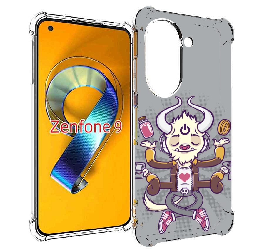 Чехол MyPads рогатый любитель поиграть для Asus Zenfone 9 (AI2202)