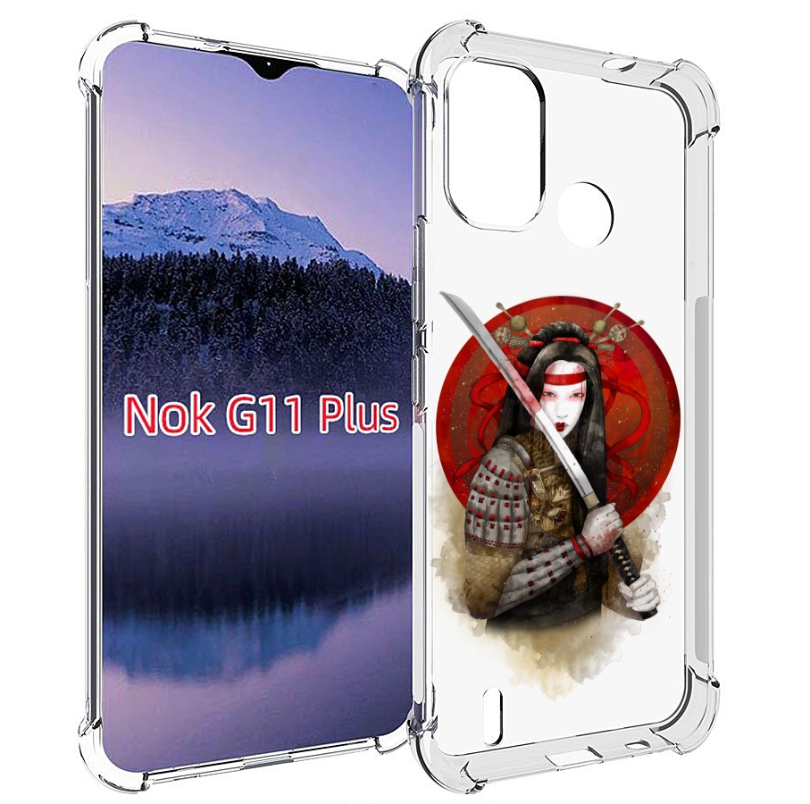 

Чехол MyPads рисованная девушка с катаной для Nokia G11 Plus, Прозрачный, Tocco