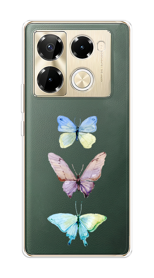 

Чехол на Infinix Note 40 Pro 5G/Note 40 Pro Plus "Акварельные бабочки", Бирюзовый;розовый, 3106050-1