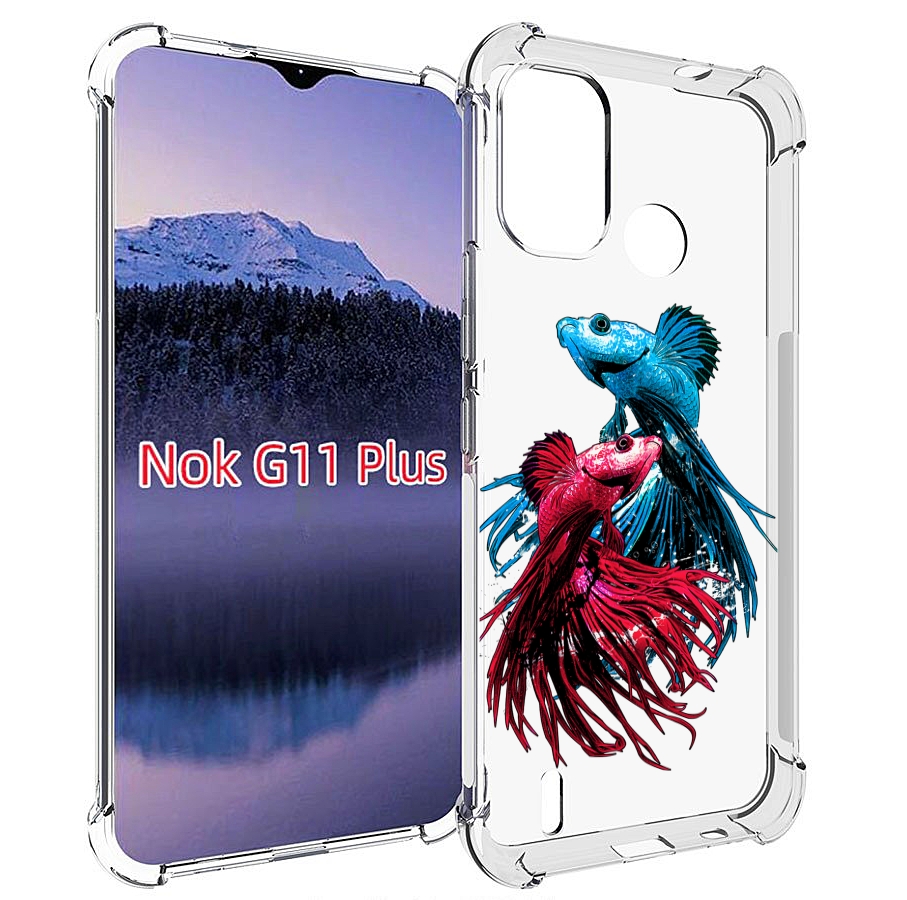 

Чехол MyPads рыбы петушки для Nokia G11 Plus, Прозрачный, Tocco