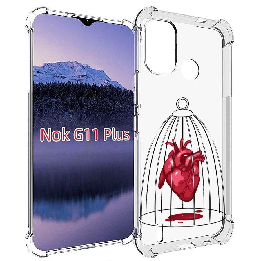 

Чехол MyPads сердце в клетке для Nokia G11 Plus, Прозрачный, Tocco