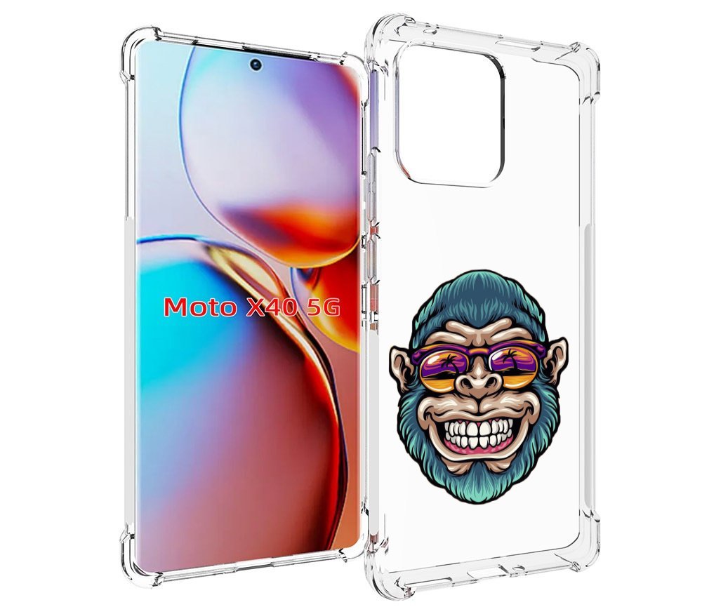 

Чехол MyPads обезьяна улыбается для Motorola Moto X40, Прозрачный, Tocco