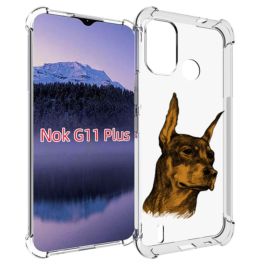 

Чехол MyPads скетч доберман для Nokia G11 Plus, Прозрачный, Tocco