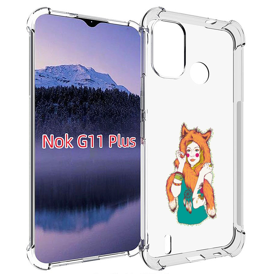 

Чехол MyPads Девушка лиса для Nokia G11 Plus, Прозрачный, Tocco