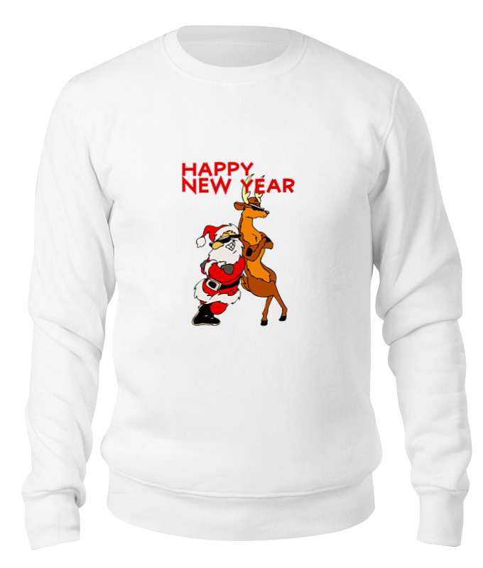 

Свитшот унисекс Printio Happy new year белый XL, Happy new year