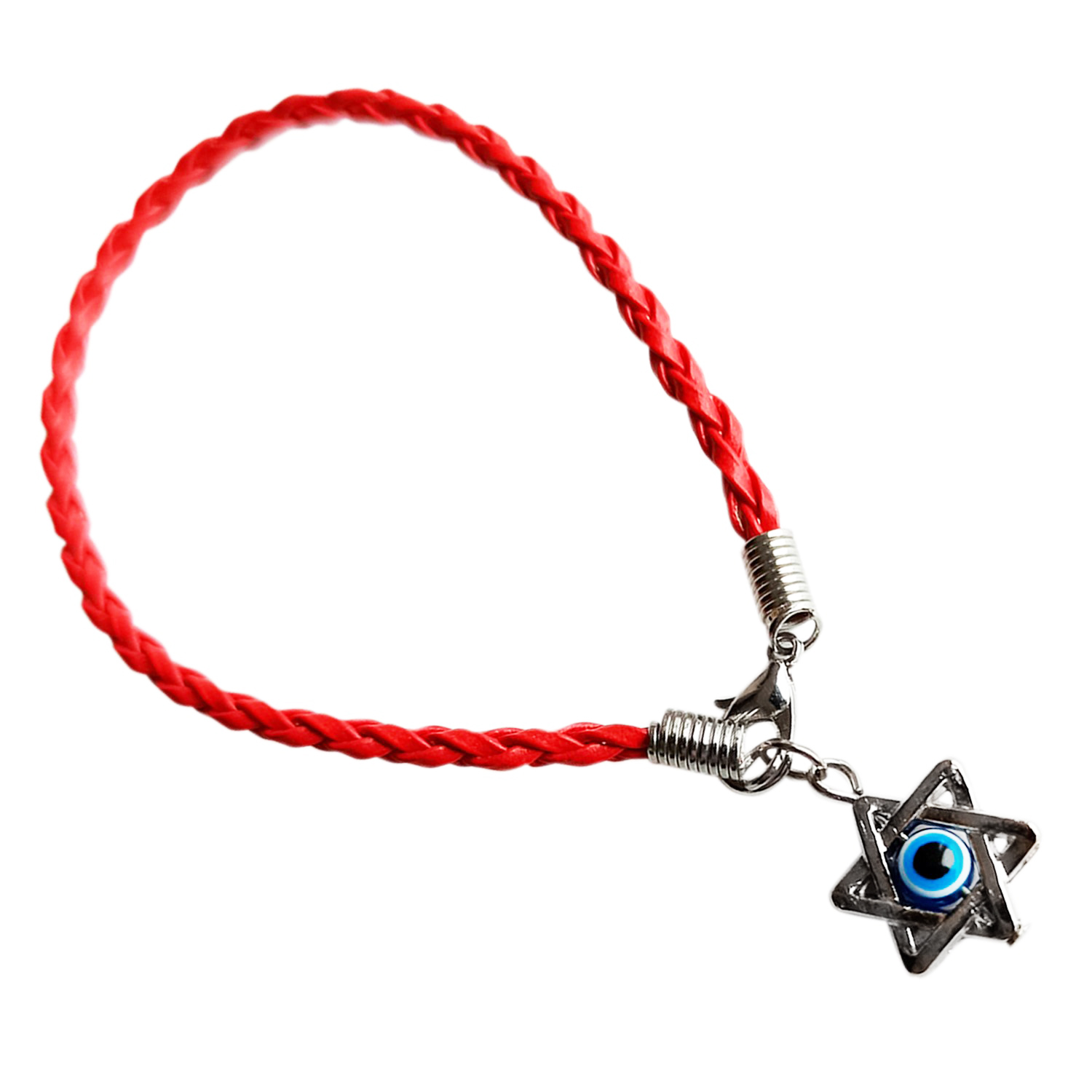 фото Браслет шнурок с подвеской звезда давида world of judaica woj-hand-05woj-hand красный