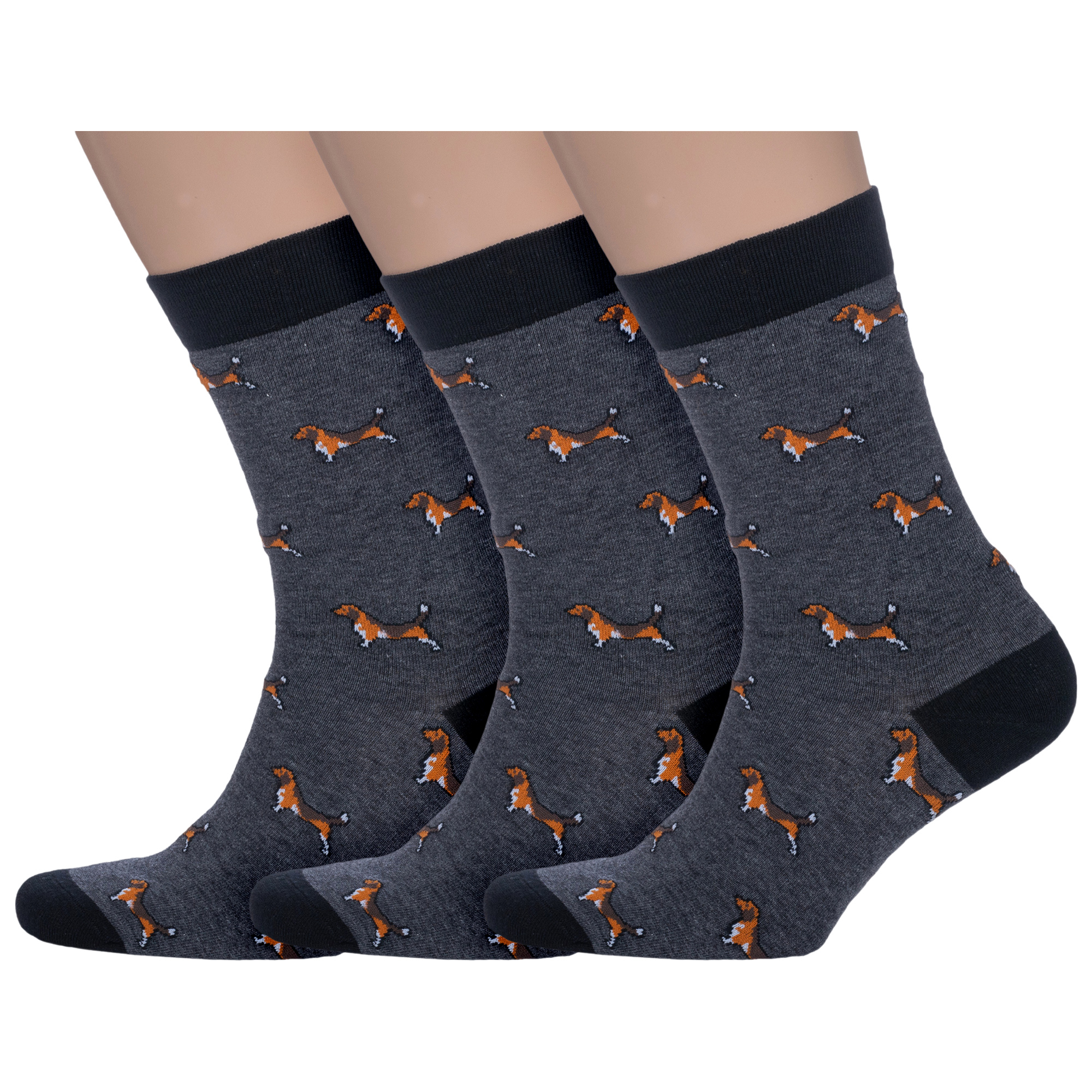 

Комплект носков мужских Красная Ветка 3-С-13М серых 25, Серый, 3-С-13М