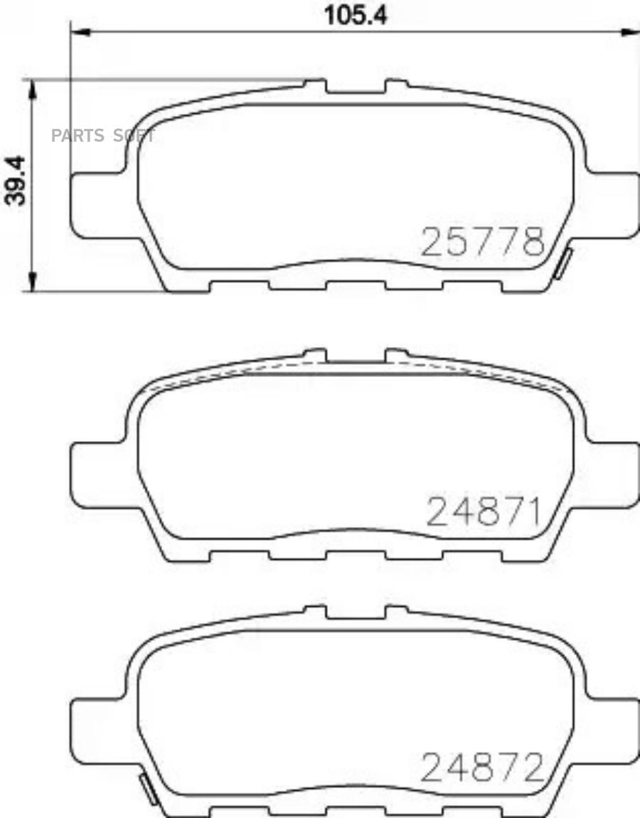 

Колодки тормозные дисковые задн.ESQ EX FX G Convertible G Coupe G Saloon M (Y51) M35 M37 M