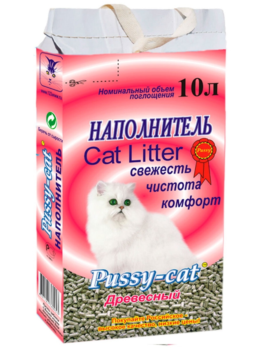 фото Наполнитель pussy-cat древесный 10л*5кг 4 штуки