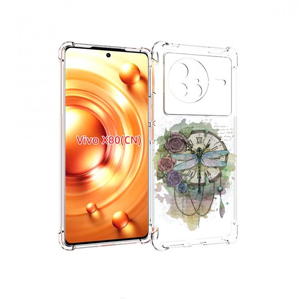 Чехол Mypads Старинные Часы В Цветах Для Vivo X80