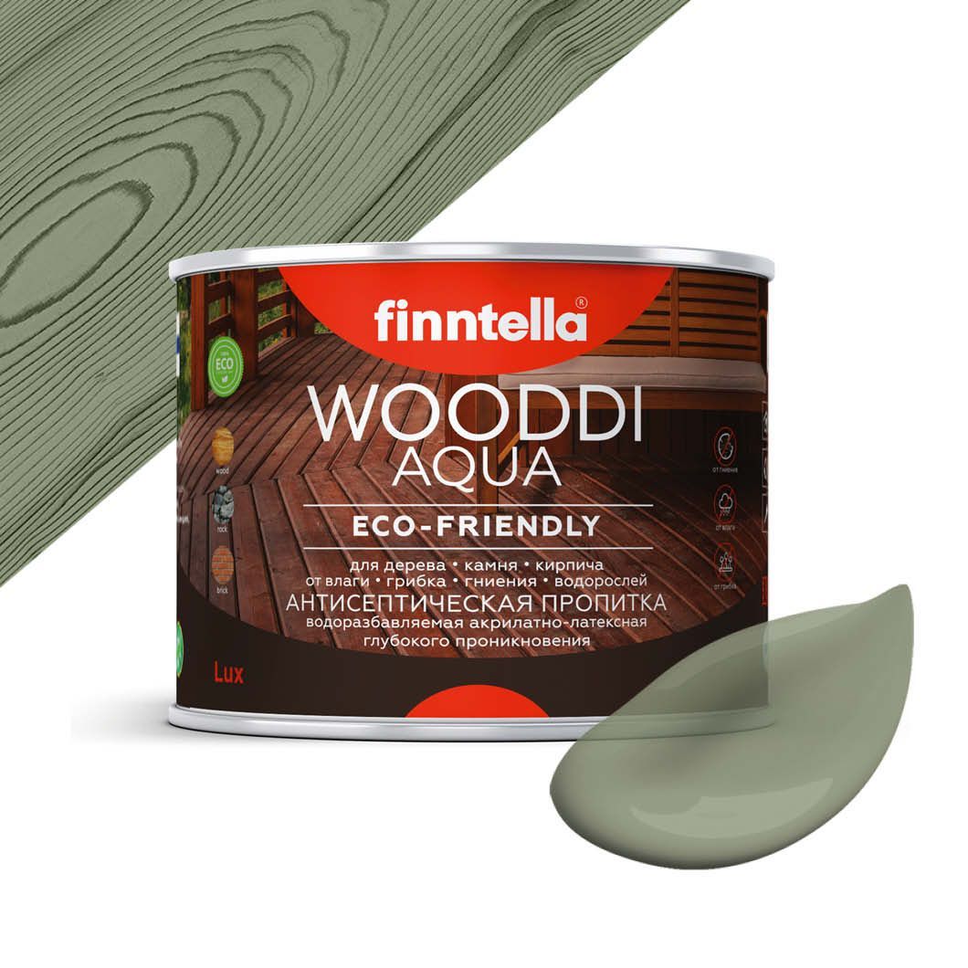 

Антисептическая пропитка для дерева на водной основе FINNTELLA WOODDI AQUA для внутренних, Зеленый, WOODDI AQUA цвет