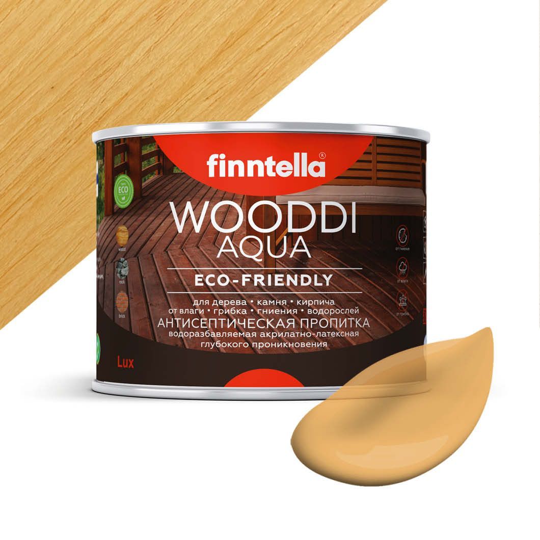 

Антисептическая пропитка для дерева на водной основе FINNTELLA WOODDI AQUA для внутренних, Бежевый, WOODDI AQUA цвет