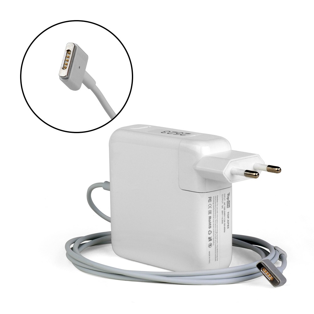 

Блок питания TopON для Apple 20V 4.25A (MagSafe2) 85W A1398, Белый
